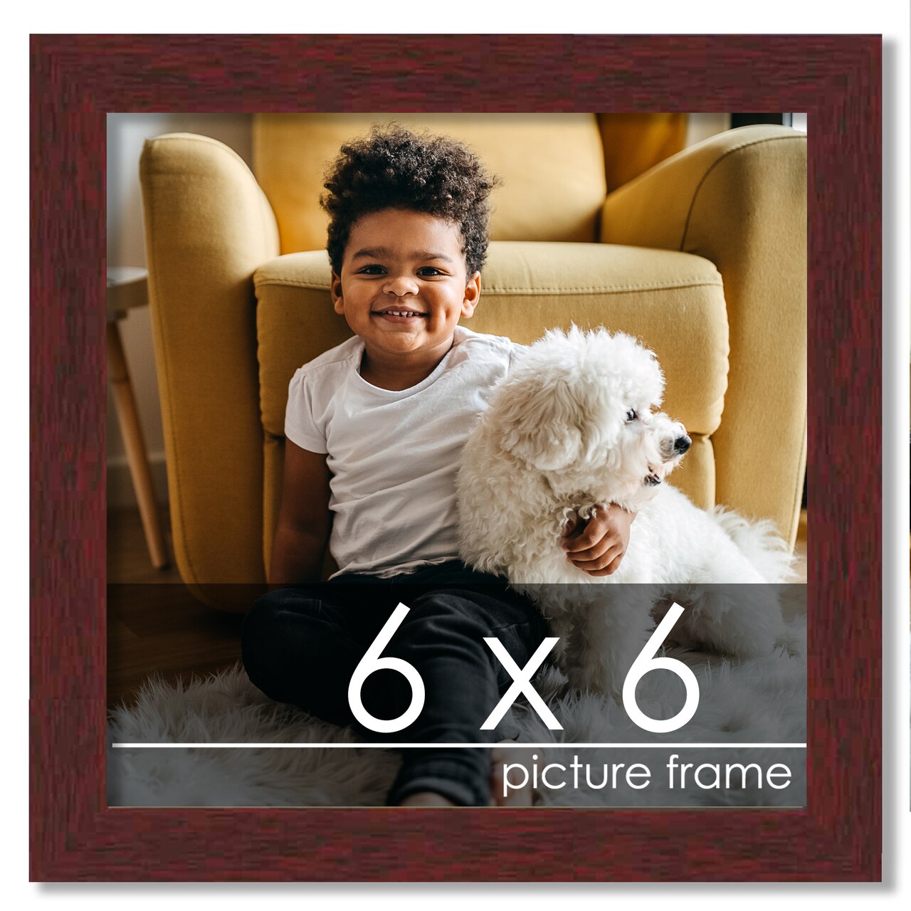 6x6 Minimalist Picture Frame with UV-Resistant Acrylic & Acid Free Backing, Available in 6 Finishes - Black, Brown, Silver, Grey, Natural, and White